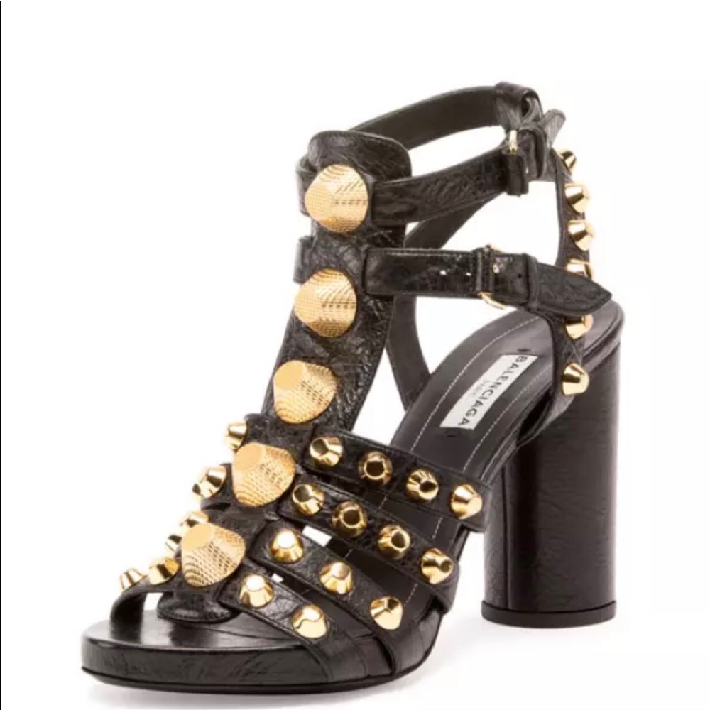 Balenciaga Studded Chunky Heel Caged Sandel Sz37